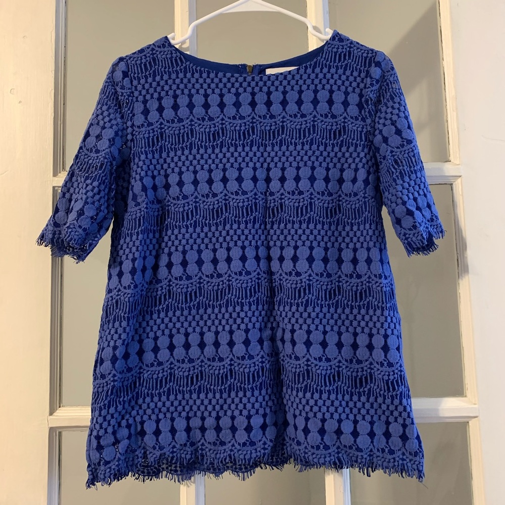 Blue lace top